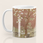 Vintage chinoiserie birds and japanese blossom trees on terracotta Coffee Mug Gallery Image 3
