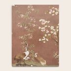 Vintage chinoiserie birds and japanese blossom trees on terracotta Notebook Gallery Image 4