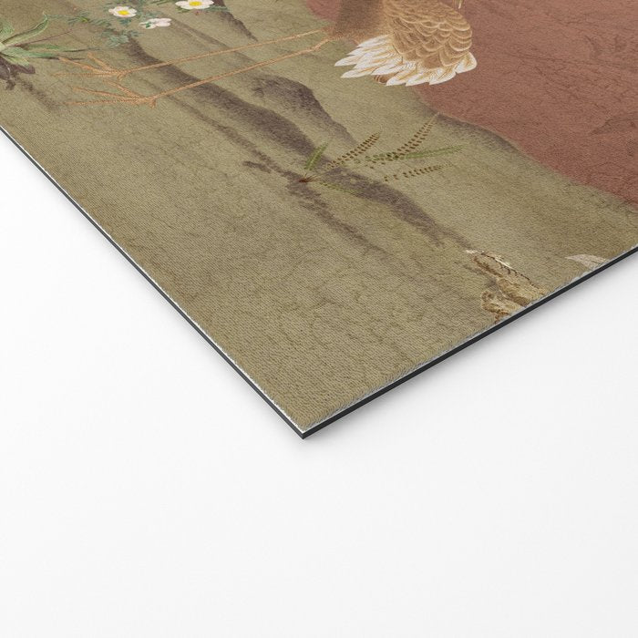 Vintage chinoiserie birds and japanese blossom trees on terracotta Welcome Mat Gallery Image 2