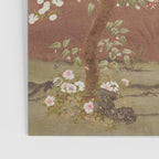 Vintage chinoiserie birds and japanese blossom trees on terracotta Poster Gallery Image 3