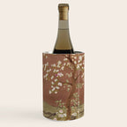 Vintage chinoiserie birds and japanese blossom trees on terracotta Wine Chiller Gallery Image 2
