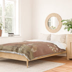 Vintage chinoiserie birds and japanese blossom trees on terracotta Duvet Cover Gallery Image 2