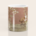 Vintage chinoiserie birds and japanese blossom trees on terracotta Coffee Mug Gallery Image 4