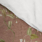 Vintage chinoiserie birds and japanese blossom trees on terracotta Comforter Gallery Image 4