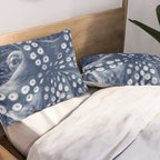 Octopus Vintage Map Blue Nautical Art Pillow Sham Gallery Image 2