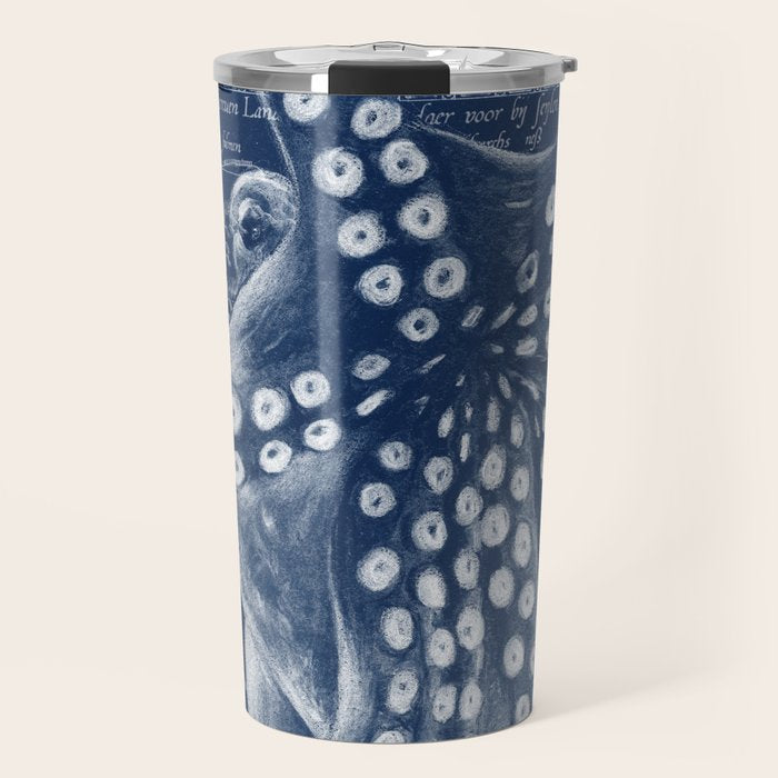 Octopus Vintage Map Blue Nautical Art Travel Mug Gallery Image 1