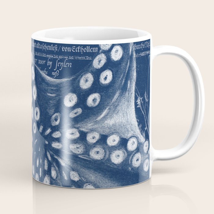Octopus Vintage Map Blue Nautical Art Coffee Mug