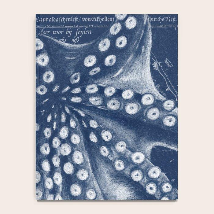 Octopus Vintage Map Blue Nautical Art Notebook Gallery Image 4