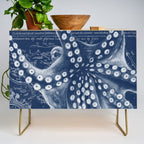 Octopus Vintage Map Blue Nautical Art Credenza Gallery Image 1