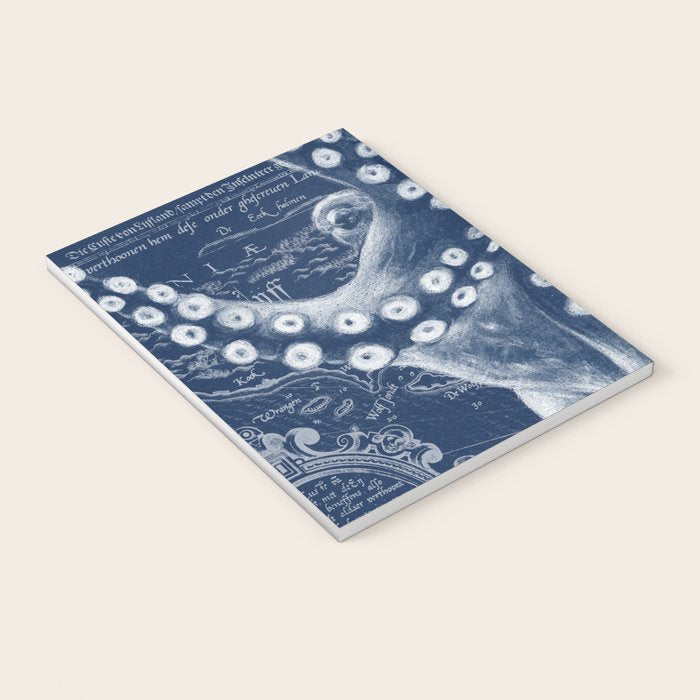 Octopus Vintage Map Blue Nautical Art Notebook Gallery Image 3