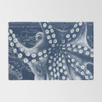 Octopus Vintage Map Blue Nautical Art Rug Gallery Image 2