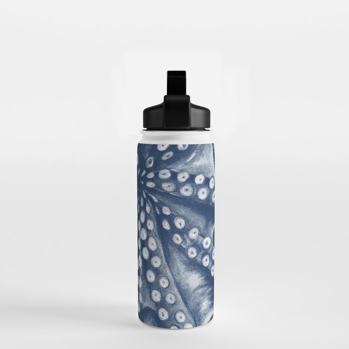 Octopus Vintage Map Blue Nautical Art Water Bottle Gallery Image 2