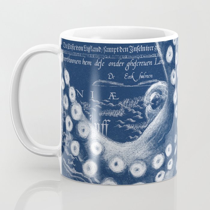 Octopus Vintage Map Blue Nautical Art Coffee Mug Gallery Image 3