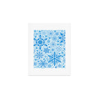 Blue Snowflakes - Light Background Art Print Gallery Image 1