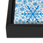 Blue Snowflakes - Light Background Framed Canvas Print Gallery Image 3