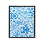 Blue Snowflakes - Light Background Framed Canvas Print Gallery Image 6
