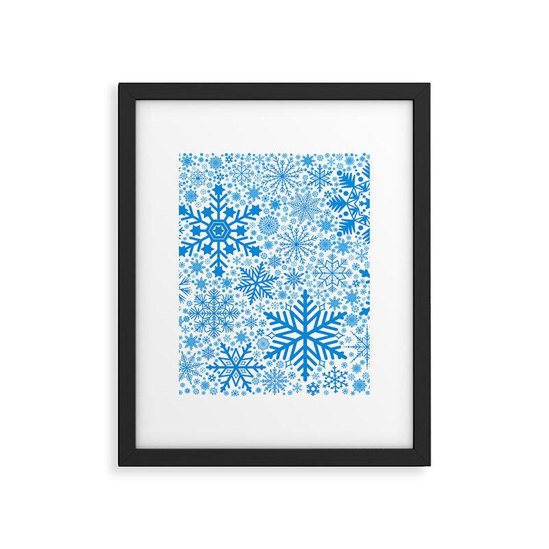 Blue Snowflakes - Light Background Framed Art Print Gallery Image 5