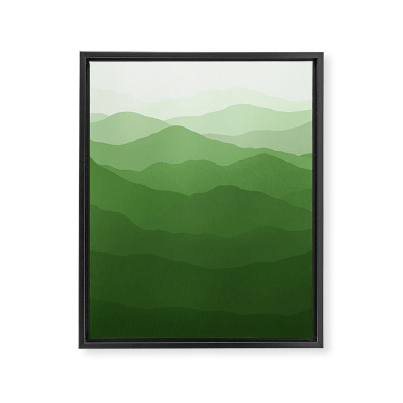 Magical Mountains in Green Framed Canvas Print Gallery Image 6