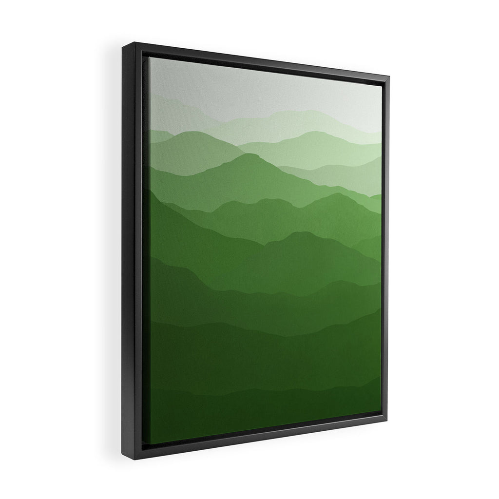Magical Mountains in Green Framed Canvas Print Gallery Image 2
