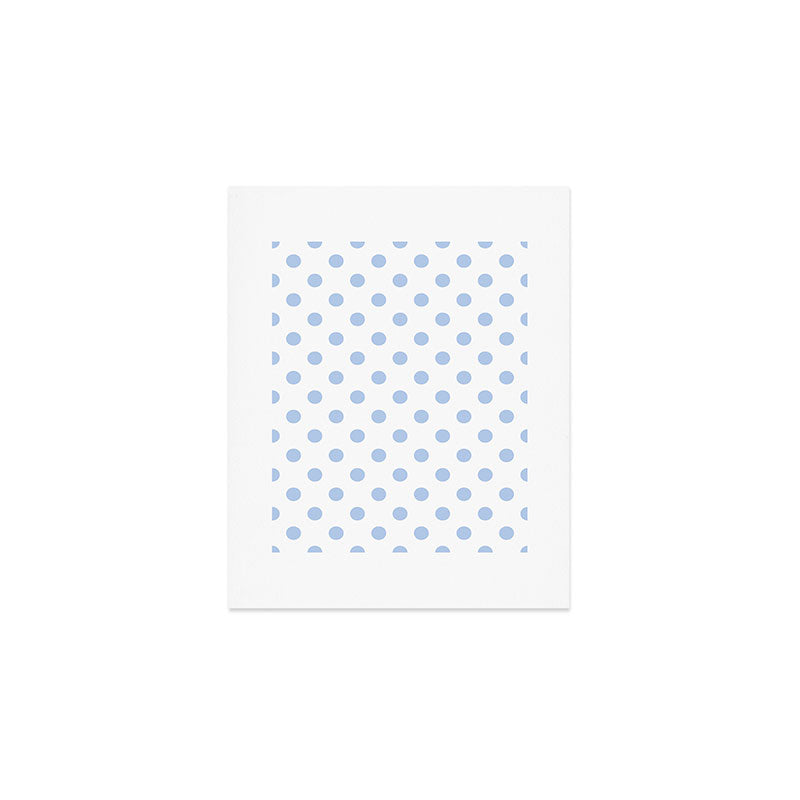 Pale Cornflower Blue polka dots 1. Art Print Gallery Image 1