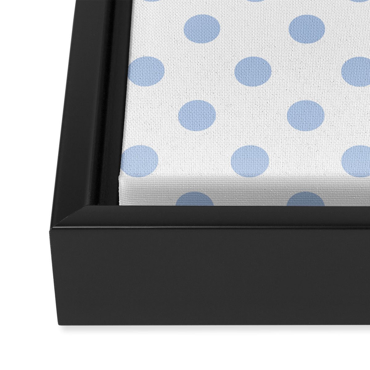 Pale Cornflower Blue polka dots 1. Framed Canvas Print Gallery Image 3