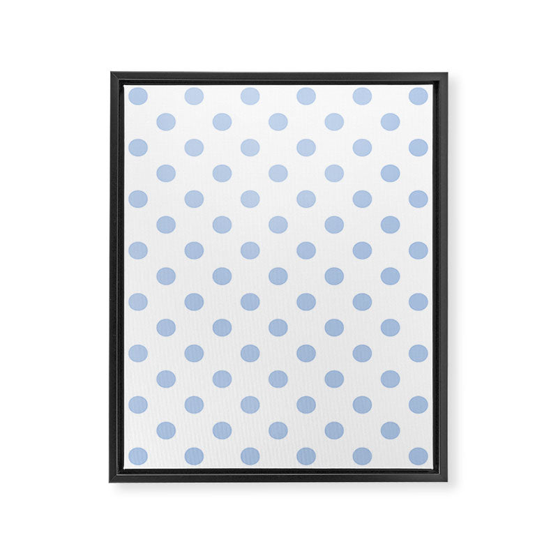 Pale Cornflower Blue polka dots 1. Framed Canvas Print Gallery Image 8