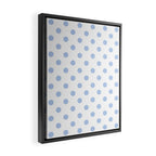 Pale Cornflower Blue polka dots 1. Framed Canvas Print Gallery Image 2