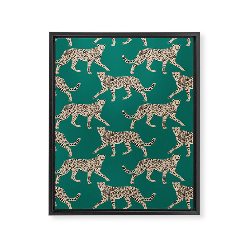 Walking Cheetahs 8 Framed Canvas Print Gallery Image 1