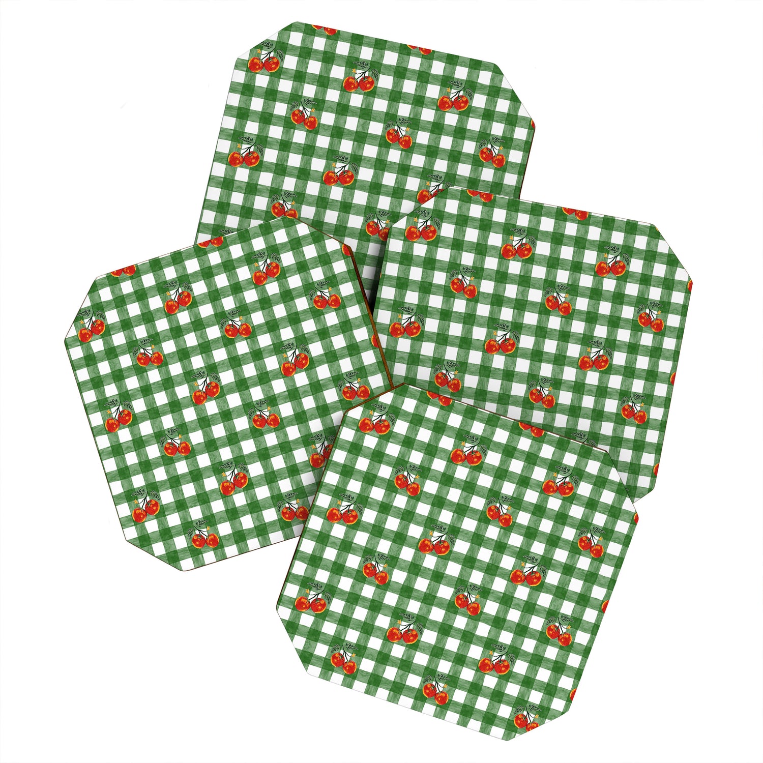 Tomato Gingham Coaster Gallery Image 1