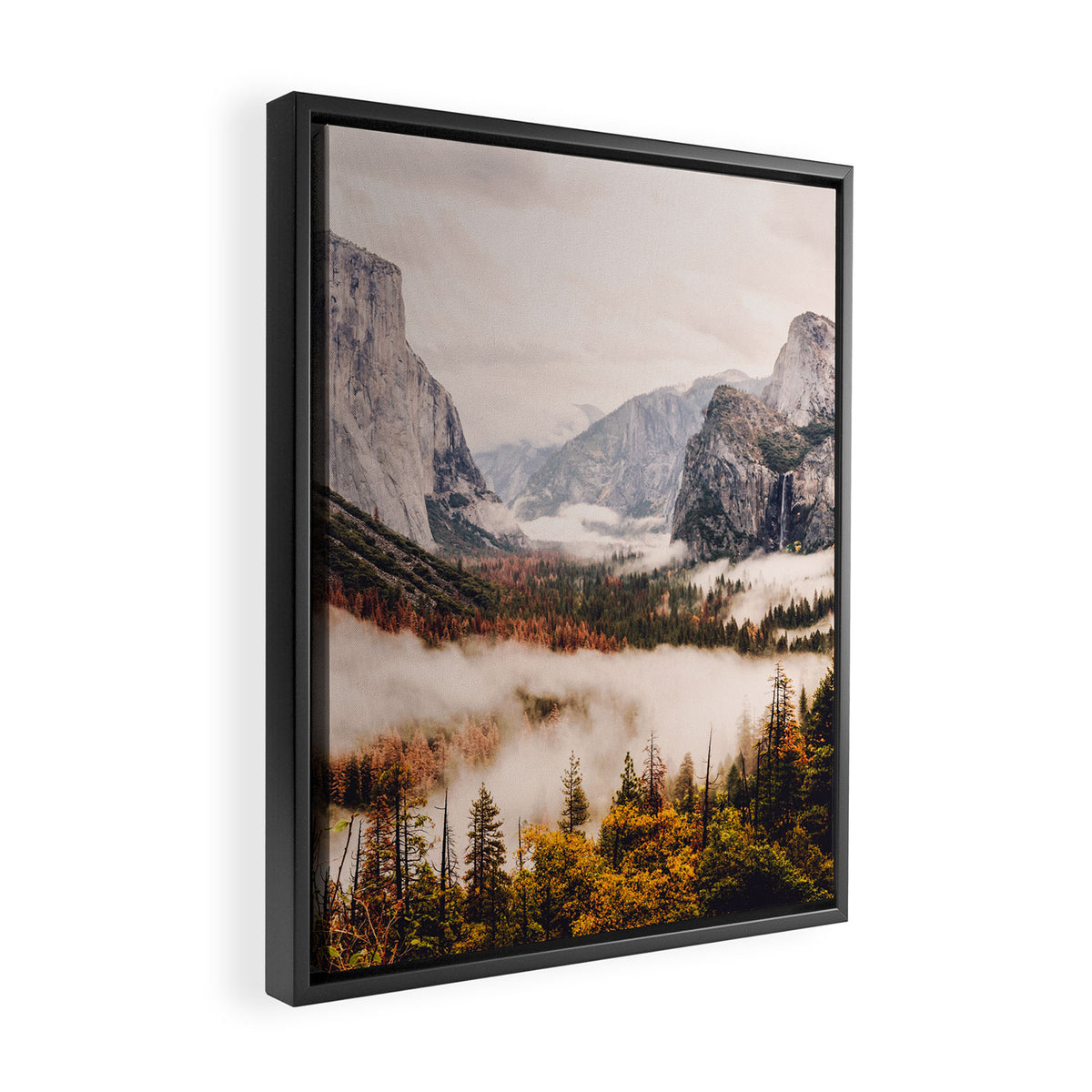 Amazing Yosemite California Forest Waterfall Canyon Framed Canvas Print Gallery Image 2