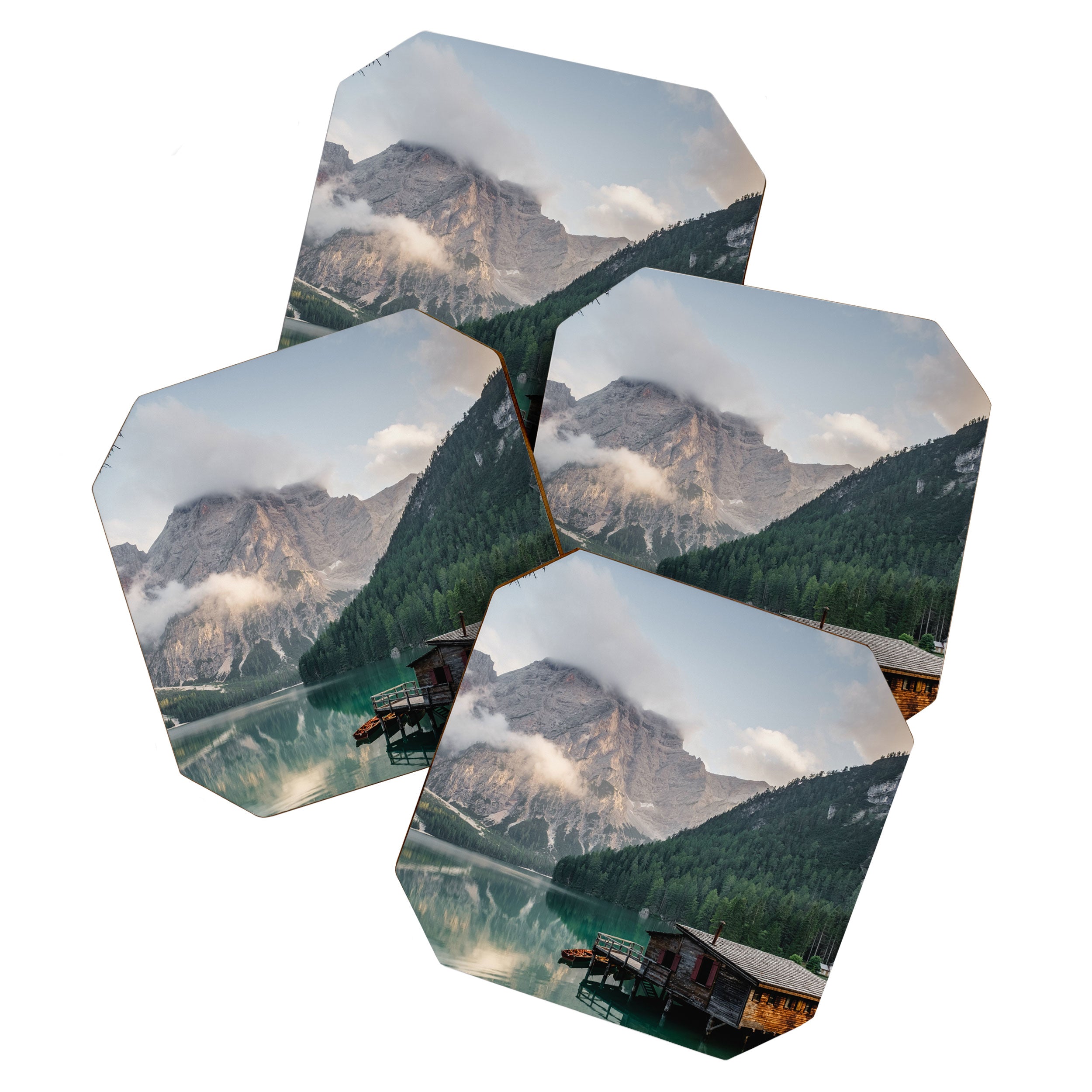 Mountain Lake Cabin Retreat Coaster Gallery Image 1