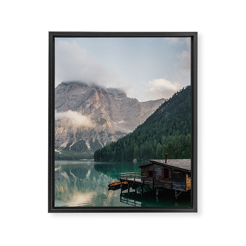 Mountain Lake Cabin Retreat Framed Canvas Print Gallery Image 6