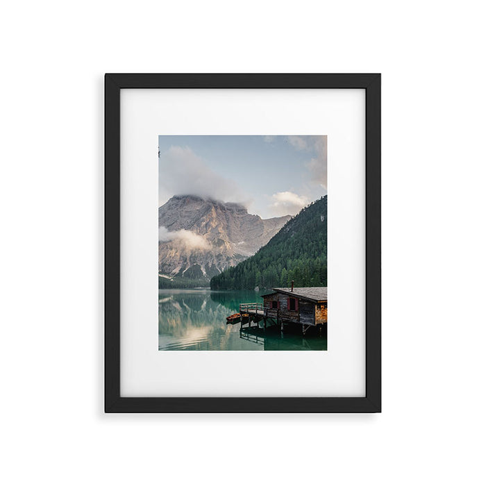 Mountain Lake Cabin Retreat Framed Art Print Gallery Image 1