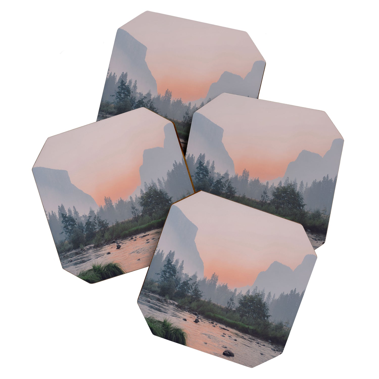 Yosemite Valley Sunrise Pretty Pink Coaster Gallery Image 1