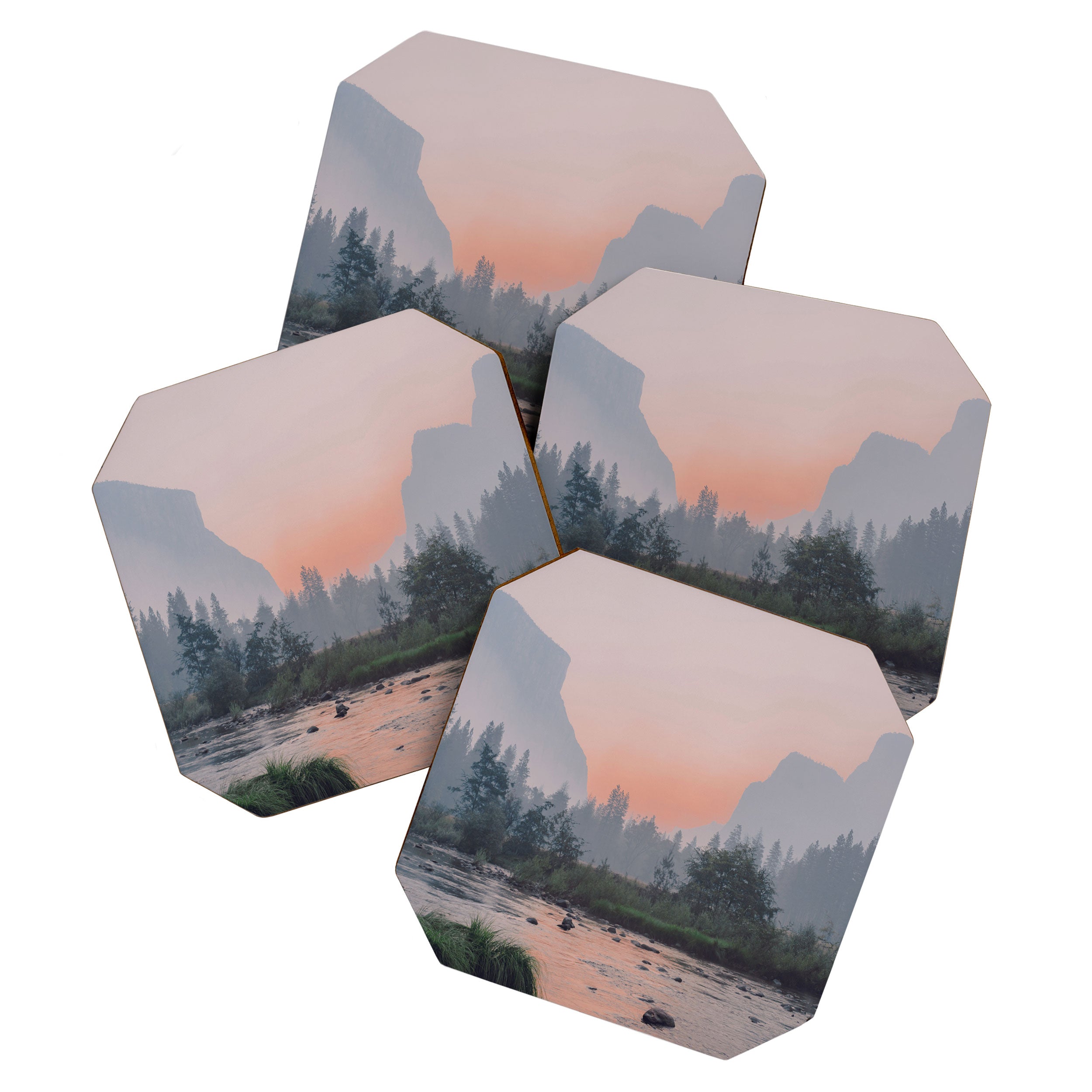 Yosemite Valley Sunrise Pretty Pink Coaster Gallery Image 1