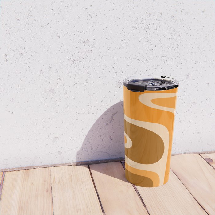 Copacetic Retro Abstract in Pumpkin Orange Travel Mug Gallery Image 4