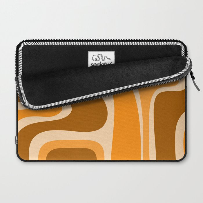 Copacetic Retro Abstract in Pumpkin Orange Laptop Sleeve Gallery Image 2