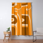 Copacetic Retro Abstract in Pumpkin Orange Window Curtain Gallery Image 5