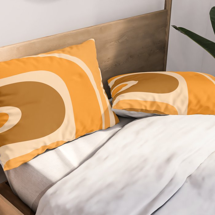 Copacetic Retro Abstract in Pumpkin Orange Pillow Sham Gallery Image 2