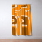 Copacetic Retro Abstract in Pumpkin Orange Window Curtain Gallery Image 3