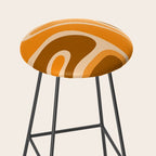 Copacetic Retro Abstract in Pumpkin Orange Stool Gallery Image 2