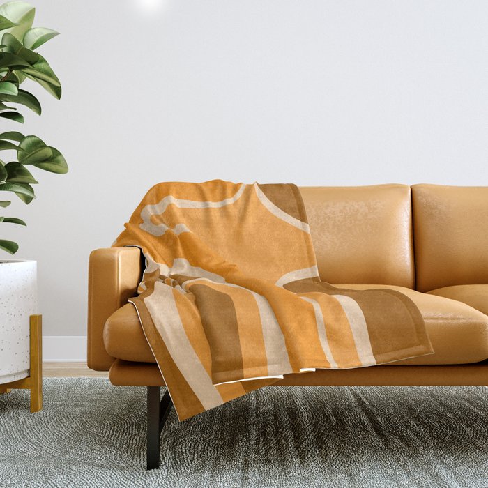 Copacetic Retro Abstract in Pumpkin Orange Throw Blanket Gallery Image 1