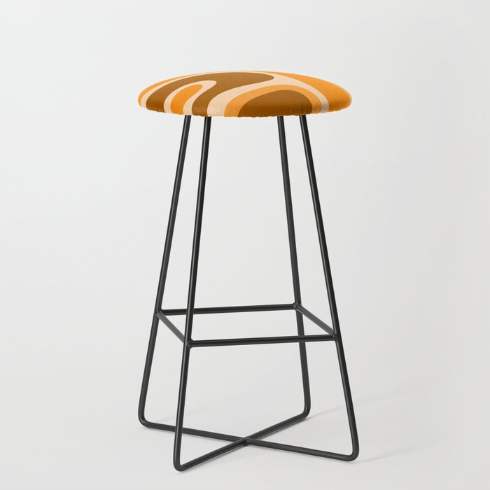 Copacetic Retro Abstract in Pumpkin Orange Stool Gallery Image 1