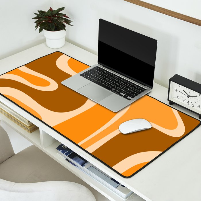 Copacetic Retro Abstract in Pumpkin Orange Desk Mat Gallery Image 2