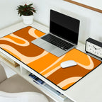 Copacetic Retro Abstract in Pumpkin Orange Desk Mat Gallery Image 2