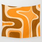 Copacetic Retro Abstract in Pumpkin Orange Wall Tapestry Gallery Image 4