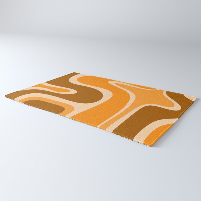 Copacetic Retro Abstract in Pumpkin Orange Rug Gallery Image 3