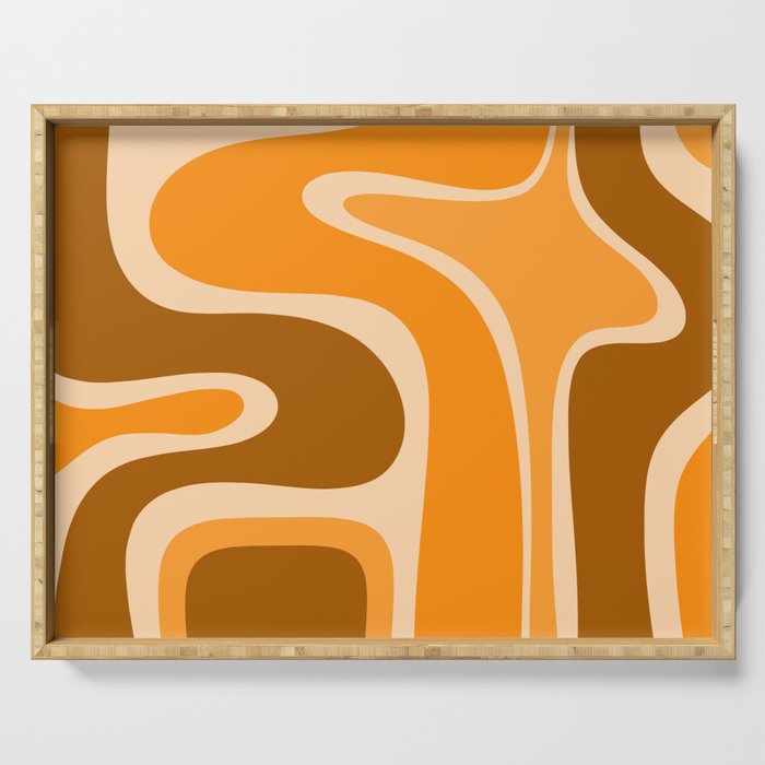 Copacetic Retro Abstract in Pumpkin Orange Serving Tray Gallery Image 1
