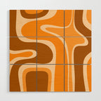 Copacetic Retro Abstract in Pumpkin Orange Wood Wall Art Gallery Image 1