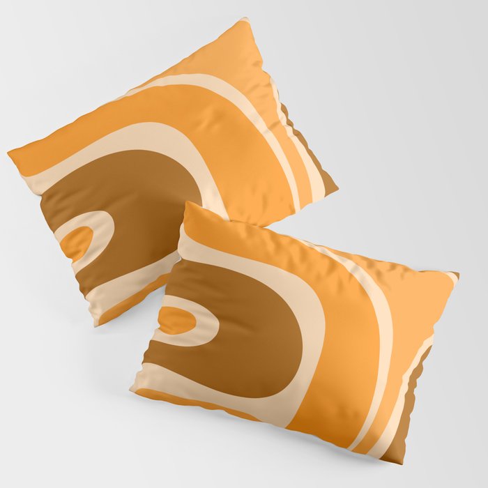 Copacetic Retro Abstract in Pumpkin Orange Pillow Sham Gallery Image 1